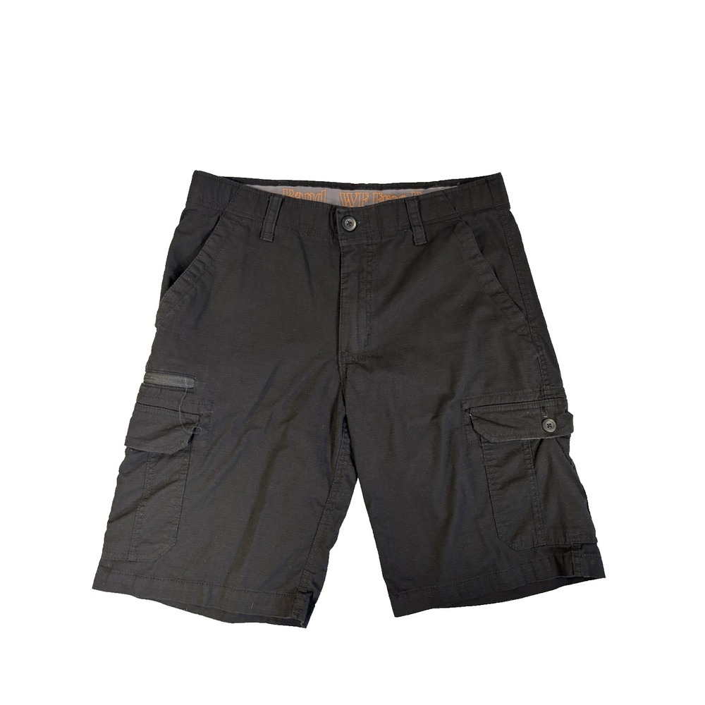 WearFirst Mens Cargo Shorts 34 Black Comfort Stretch Gorpcore Y2K Utility Tech